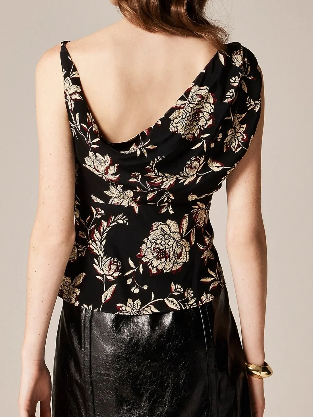 J Crew asymmetrical cowl neck top size 6